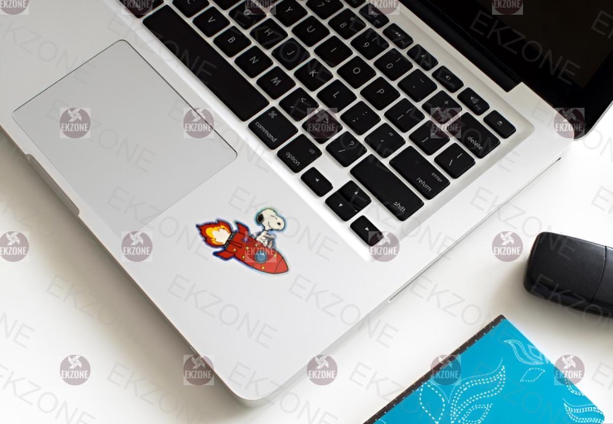 Snoopy on Rocket Ship Sticker - Peanuts in Space Decal - Cute Cartoon Astronaut Vinyl Sticker-Snoopy Peanuts Rocket Sticker - Laptop Sticker