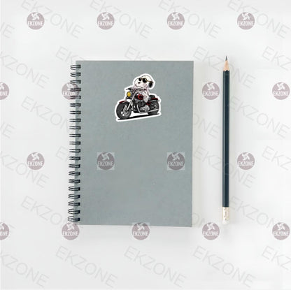 Snoopy Motorcycle Rider Sticker | Peanuts Biker Dog Decal | Cool Chopper Art | Cartoon Motorcyclist Vinyl | Snoopy Gift |For Stanley Yeti