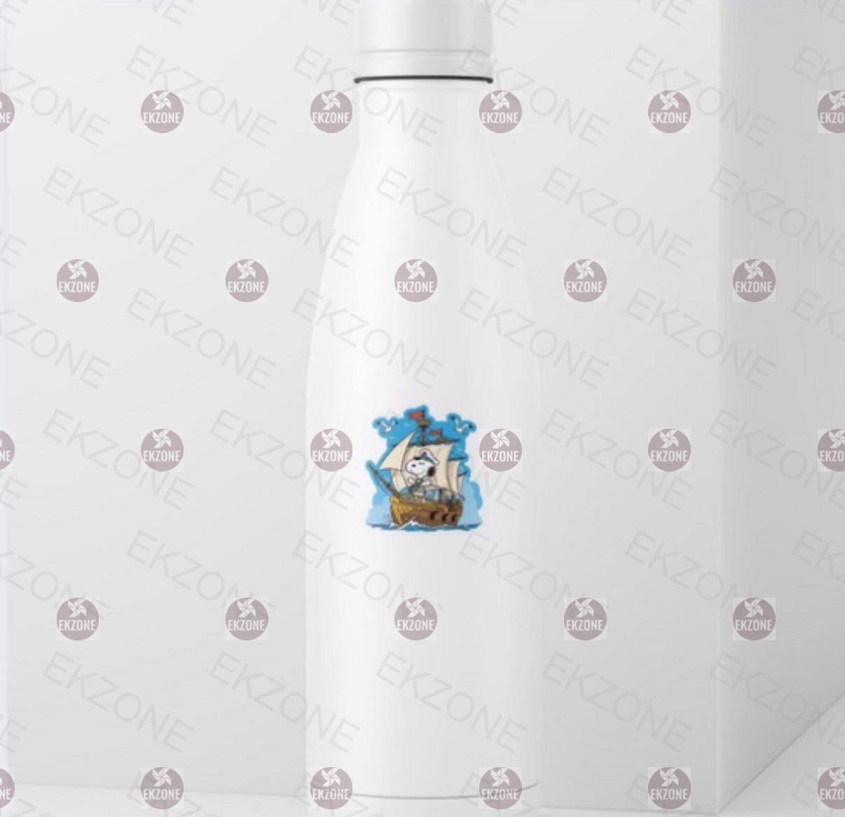 Snoopy On Sail Ship Sticker | Peanuts Sailing Captain Decal | Nautical Adventure Art | Classic Cartoon Vinyl | Ocean  Gift | Captain Snoopy