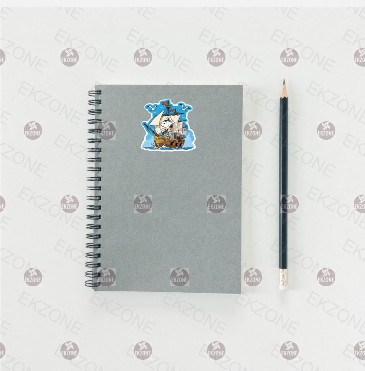 Snoopy On Sail Ship Sticker | Peanuts Sailing Captain Decal | Nautical Adventure Art | Classic Cartoon Vinyl | Ocean  Gift | Captain Snoopy