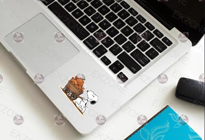 Snoopy Pumpkin Wagon Sticker | Peanuts Fall Harvest Decal | Autumn Leaves Art | Cute Dog Vinyl | Halloween Decor Gift | Nostalgic Farmhouse
