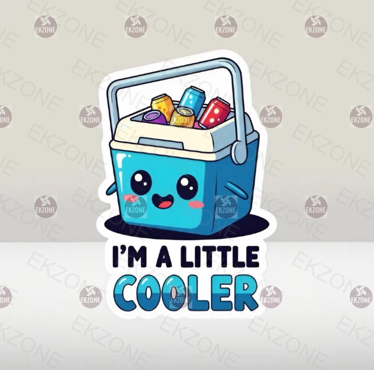 I'm A Little Cooler Sticker | Funny Cooler Pun Decal | Cute Summer Vibe Art | Beverage Cooler Vinyl | Humorous Drinkware Laptop Sticker |