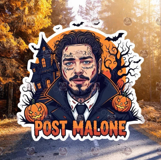 Post Malone Halloween Vampire Sticker | Spooky Posty Decal | Haunted House Art | Celebrity Fan Vinyl | Pumpkin Bat Gift | Fall Decor Music