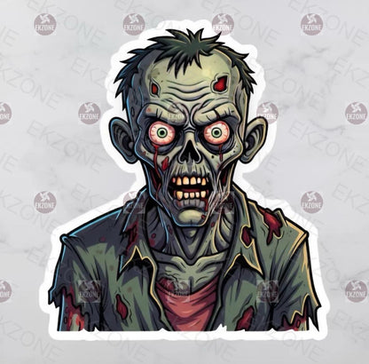 Realistic Zombie Head Sticker | Gruesome Undead Decal | Horror Monster Art | Walking Dead Fan Vinyl | Halloween Ghoul Laptop Sticker | Scary