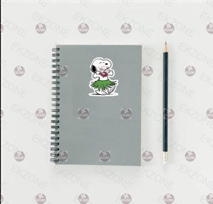 Snoopy Hula Dancing Sticker | Peanuts Hawaiian Decal | Aloha Beach Dog Art | Tropical Summer Vinyl | Lilo & Stitch Ohana Gift | Cute Hula