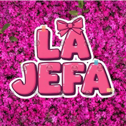 La Jefa Sticker | Empowering Girl Boss Decal | Spanish Quote Art | Latina Boss Vinyl | Feminist Gift | The Boss Laptop Sticker | Pink Bow