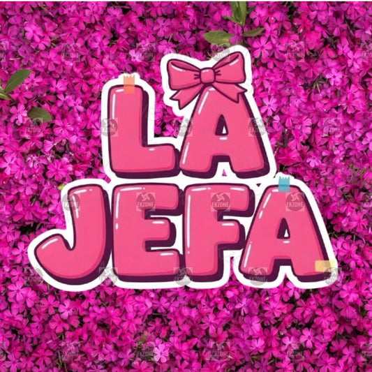 La Jefa Sticker | Empowering Girl Boss Decal | Spanish Quote Art | Latina Boss Vinyl | Feminist Gift | The Boss Laptop Sticker | Pink Bow