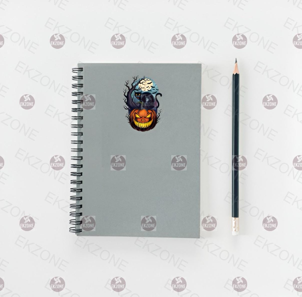 Black Cat on Pumpkin Sticker | Halloween Jack O Lantern Decal | Spooky Cat Art | Witchy Black Cat Vinyl | Fall Decor Gift | Creepy Cat