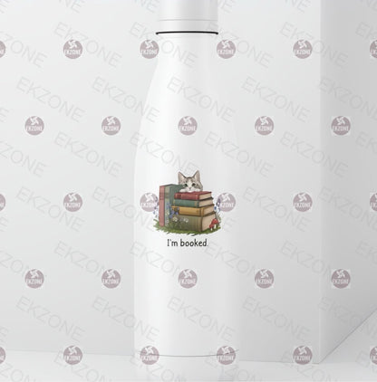 I'm booked. Cat Sticker | Funny Book Lover Decal | Cute Cat Art | Bookworm Reading Quote Vinyl | Book Stack Cat Lover Gift | Literary Cat