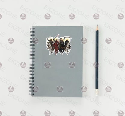 Four Horsemen Apocalypse Sticker | Biblical Prophecy Decal | Fantasy Rider Art | Pestilence War Famine Death Vinyl | Gothic End Times Gift