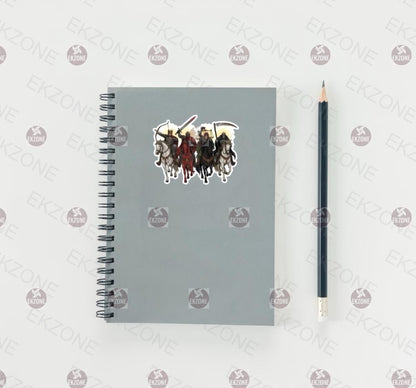 Four Horsemen Apocalypse Sticker | Biblical Prophecy Decal | Fantasy Rider Art | Pestilence War Famine Death Vinyl | Gothic End Times Gift