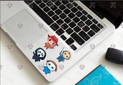 Chibi Horror Movie Sticker Set | Kawaii Slasher Icon Decals | Halloween Creepy Cute Art | Freddy Jason Michael Ghostface Vinyl | Horror Fan