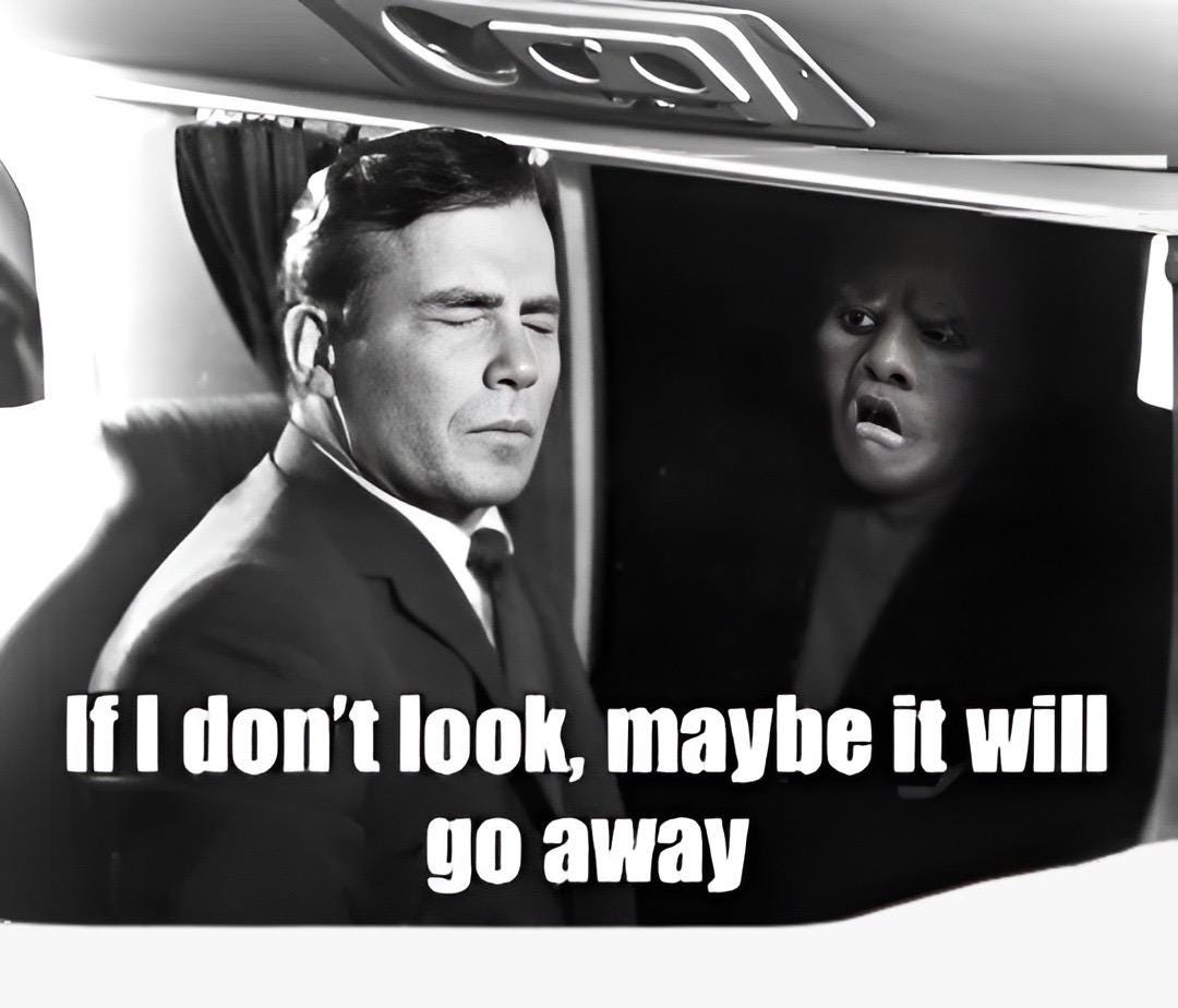 If I don't look Twilight Zone Sticker | Classic TV Meme Decal | Spooky Gremlin Vinyl | Retro Horror Fan Gift | Vintage Black and White