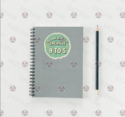 Notebook with a motivational sticker and a pencil on a white background