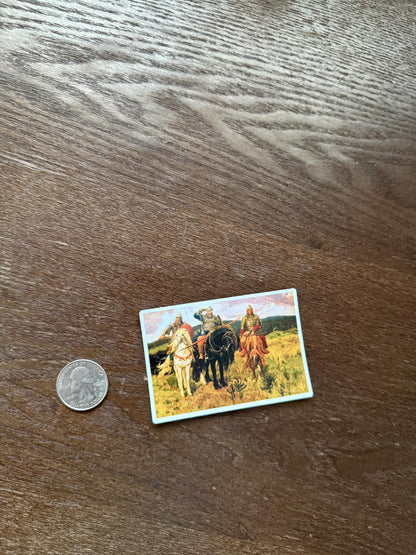 Bogatyrs Russian Folk Hero Sticker | Viktor Vasnetsov Art Decal | Medieval Knight Vinyl | Slavic Mythology Gift | Historical Painting Art