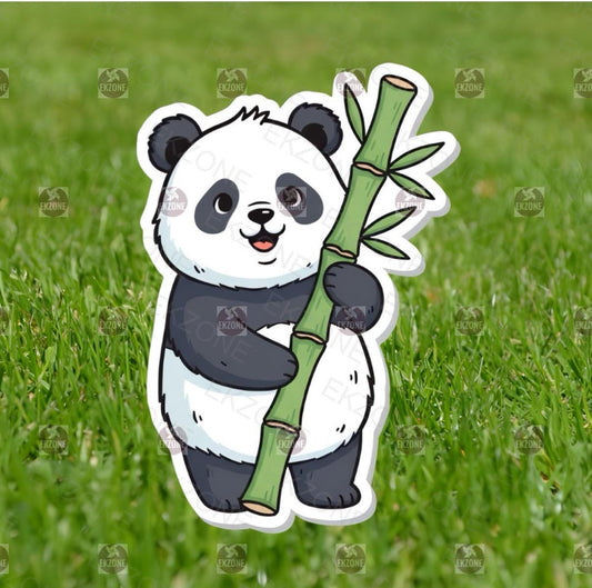 Cute Panda Sticker | Adorable Bamboo Bear Decal | Kawaii Animal Art | Panda Lover Vinyl | Wholesome Nature Gift | Panda Bear Laptop Sticker