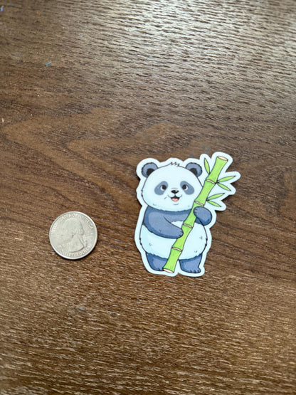 Cute Panda Sticker | Adorable Bamboo Bear Decal | Kawaii Animal Art | Panda Lover Vinyl | Wholesome Nature Gift | Panda Bear Laptop Sticker