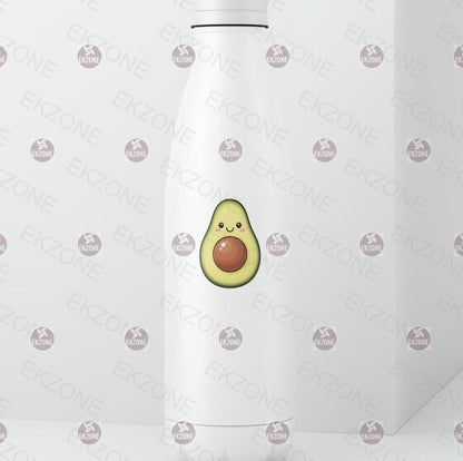 White sweatshirt with a cartoon avocado design on a white background