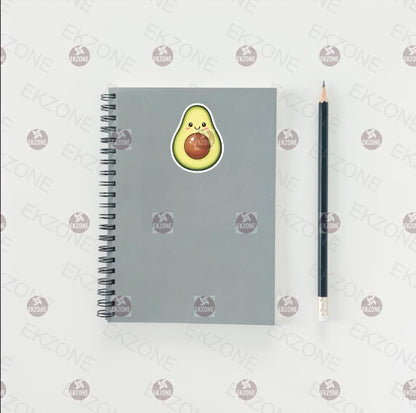 Cute Avocado Sticker | Kawaii Food Decal | Adorable Fruit Art | Avocado Lover Vinyl | Plant Lover Gift | Happy Foodie Laptop Sticker