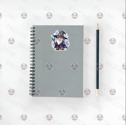 Cute Wizard Sticker | Fantasy Magical Decal | D&D Sorcerer Art | RPG Gamer Vinyl | Cute Wizard Gift | Chibi Wizard Laptop Sticker