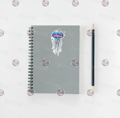 Transparent Rainbow Jellyfish Sticker | Clear Vinyl Marine Life Decal | Cute Ocean Creature Art | Aquatic Tentacle Vinyl | Ocean Lover Gift
