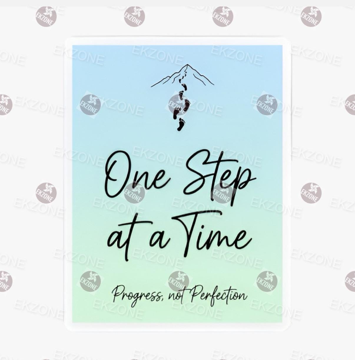 Transparent One Step at a Time Sticker | Motivational Quote Decal | Progress Not Perfection Vinyl | Mental Health Art | Hiking Hiker Gift