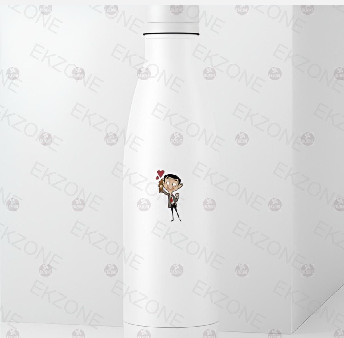 Mr. Bean & Teddy Sticker | Love Heart Decal | Funny British Comedy Art | Nostalgic Cartoon Vinyl | Mr Bean Fan Gift | Cute Bear Lover