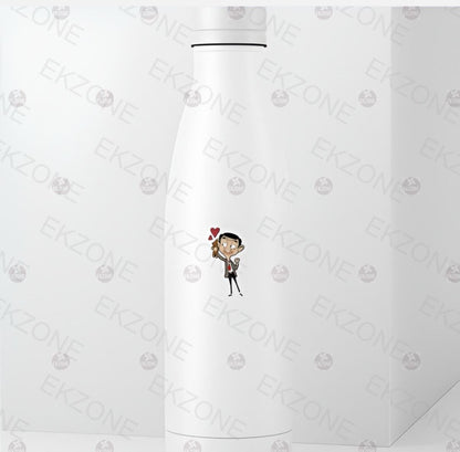 Mr. Bean & Teddy Sticker | Love Heart Decal | Funny British Comedy Art | Nostalgic Cartoon Vinyl | Mr Bean Fan Gift | Cute Bear Lover