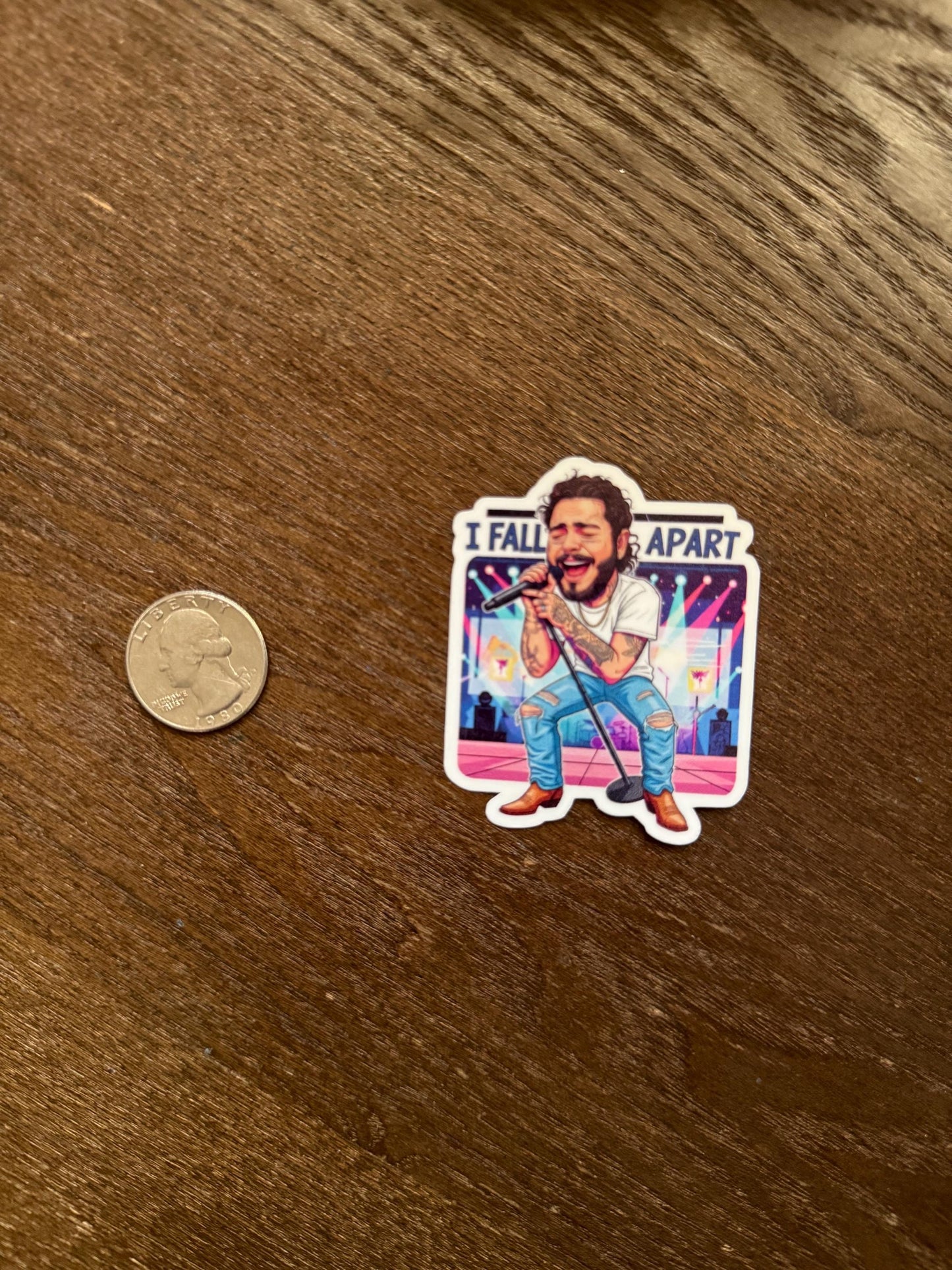 Post Malone I Fall Apart Sticker | Concert Performance Decal | Posty Lover Vinyl | Posty Pop Star Fan Art | Live Show Gift | Posty Laptop