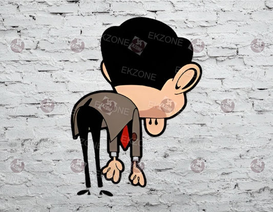 Funny Mr. Bean Sticker | Awkward Pose Decal | Classic British Humor Art | Nostalgic TV Show Gift | Comedic Laptop Sticker