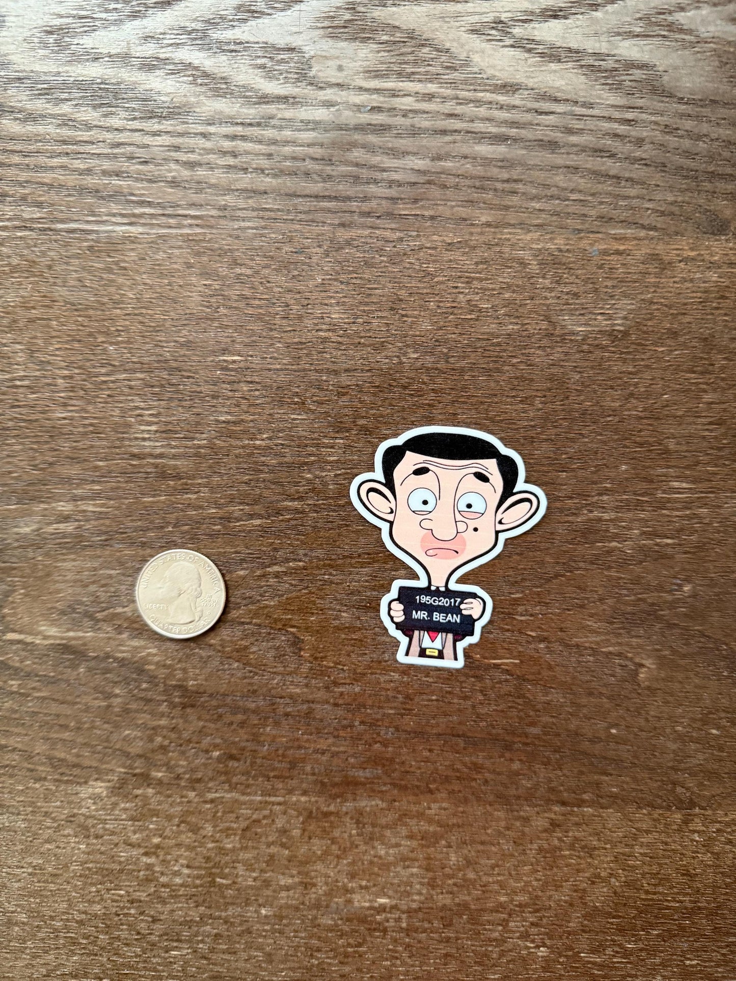 Mr. Bean Mugshot Sticker | Funny Jail Art | Classic British Humor Decal | TV Show Fan Vinyl | Comedic Laptop