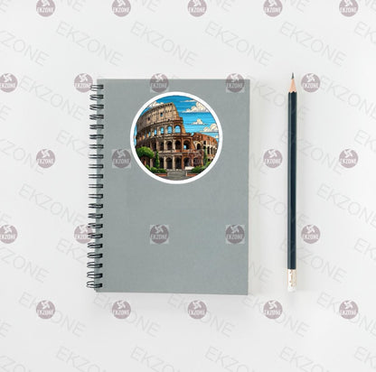 Rome Colosseum Sticker | Italian Landmark Decal | Travel Souvenir Art | Roman Empire Vinyl | Europe Trip Gift | Pop Art Rome Laptop Sticker