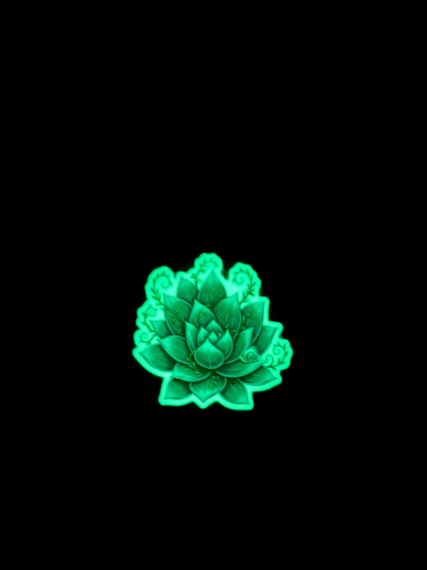 Glow in Dark Magical Lily Sticker | Enchanted Flower Decal | Mystical Lotus Art | Luminous Botanical Vinyl | UV Reactive Plant Gift