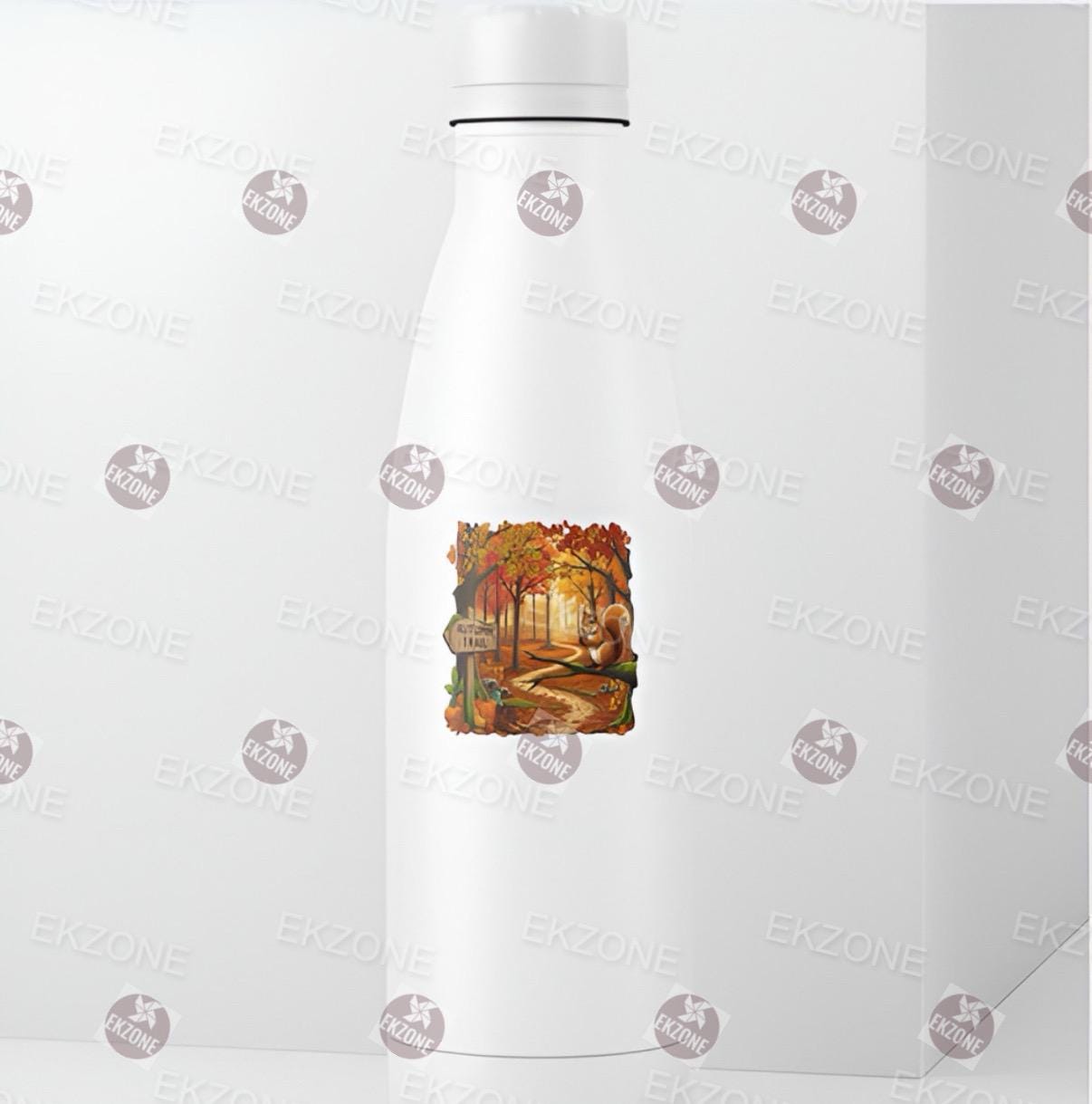 Autumn Trail Sticker | Fall Forest Decal | Cozy Vibes Squirrel Art | Hiking Path Vinyl | Seasonal Harvest Decor | Nature Lover Laptop