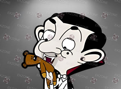 Mr. Bean Vampire Sticker | Funny Halloween Decal | Count Dracula Costume Art | Nostalgic TV Show Gift | Spooky Cute Vinyl | Fall Decor