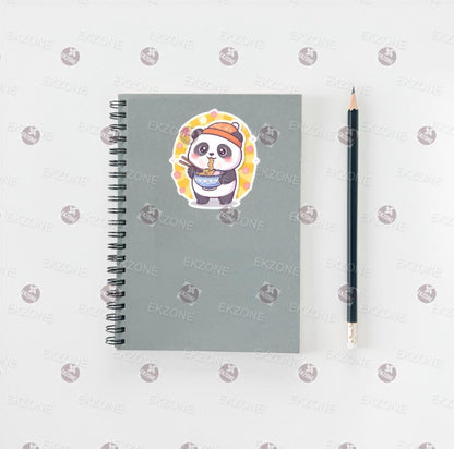 Cute Panda Eating Ramen Sticker | Kawaii Noodle Bowl Decal | Cozy Foodie Art | Panda Lover Vinyl | Anime Aesthetic Laptop | Asian Food Gift
