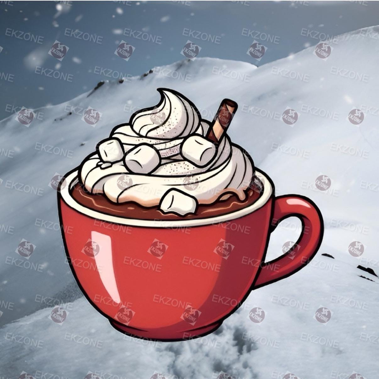 Hot Chocolate Sticker | Cozy Winter Drink Decal | Marshmallow Cocoa Art | Festive Holiday Vinyl | Hot Cocoa Lover Gift | Christmas Mug