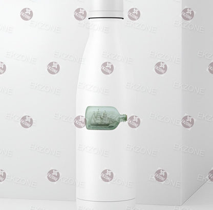 Transparent Ship in a Bottle Sticker | Clear Vinyl Nautical Decal | Vintage Sailing Ship Art | Ocean Lover Gift | Maritime Adventure Laptop