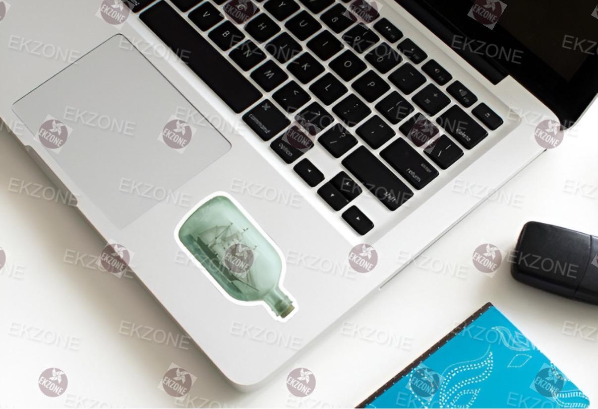 Transparent Ship in a Bottle Sticker | Clear Vinyl Nautical Decal | Vintage Sailing Ship Art | Ocean Lover Gift | Maritime Adventure Laptop