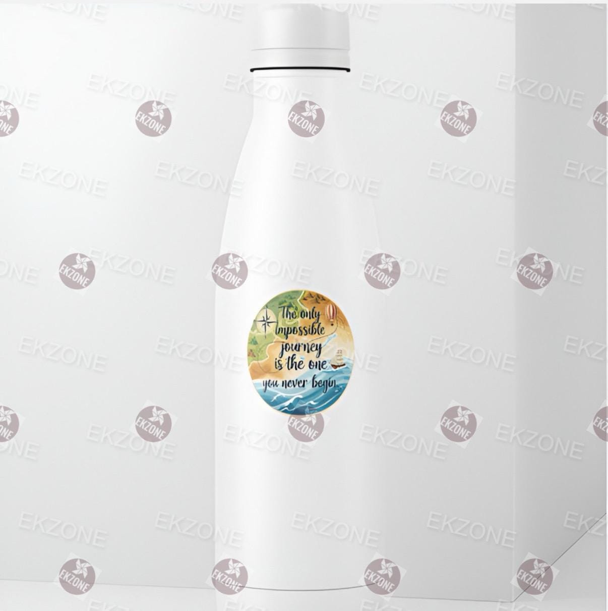 Impossible Journey Travel Sticker | Motivational Quote Decal | Wanderlust Map Art | Vintage Adventure Vinyl | Gift for Traveler | Inspiring