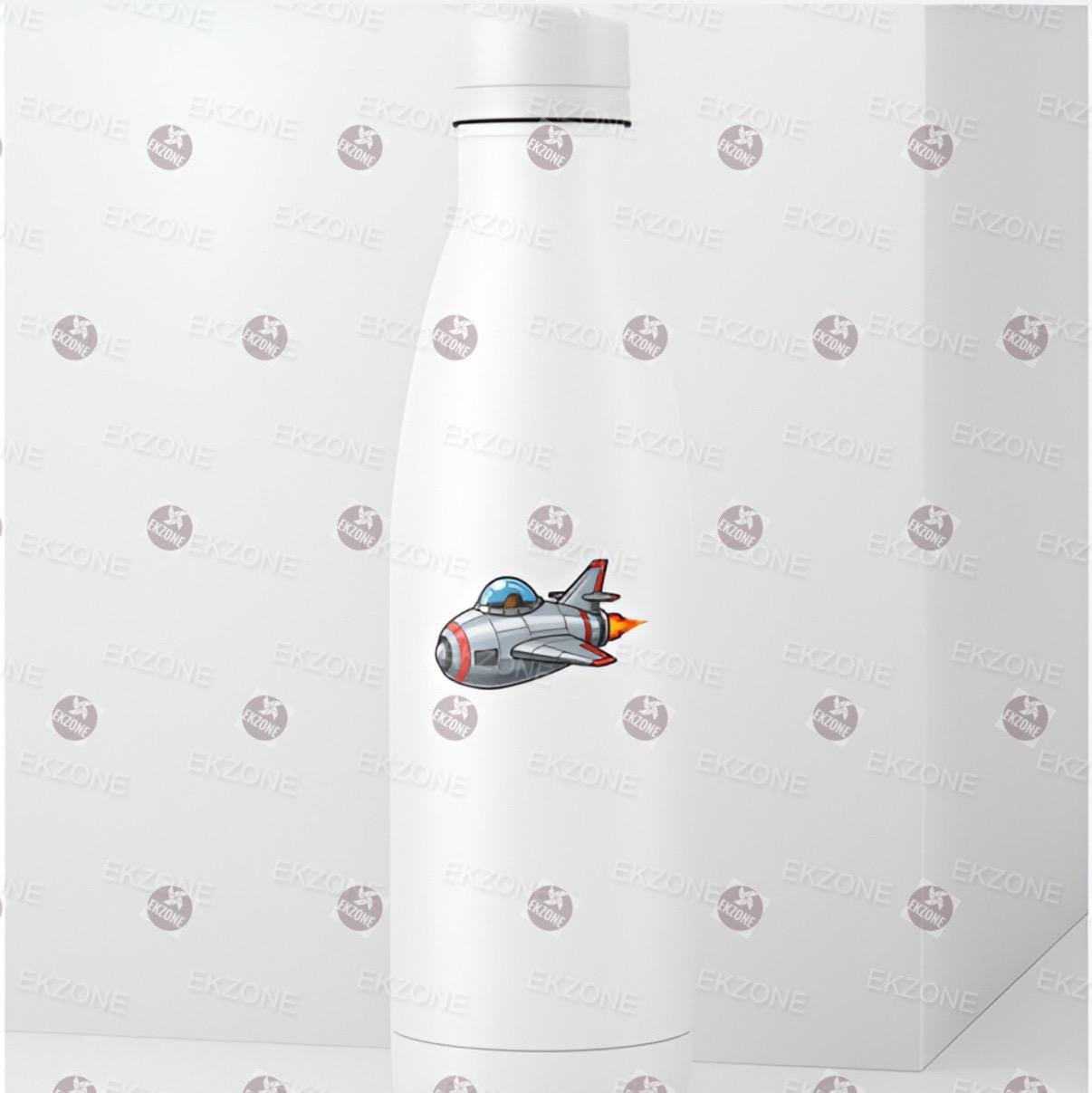 Retro Rocket Ship Sticker | Vintage Sci Fi Decal | Space Adventure Art | Classic Cartoon Spaceship Vinyl | Astronaut Gift | Nostalgic Laptop