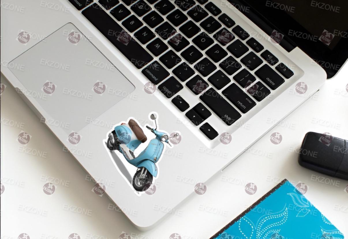 Vespa Scooter Sticker | Retro Moped Decal | Vintage Motor Scooter Art | Italian Travel Vinyl | Classic Vehicle Gift | Mod Aesthetic Laptop
