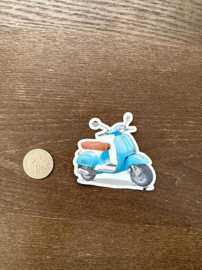 Vespa Scooter Sticker | Retro Moped Decal | Vintage Motor Scooter Art | Italian Travel Vinyl | Classic Vehicle Gift | Mod Aesthetic Laptop
