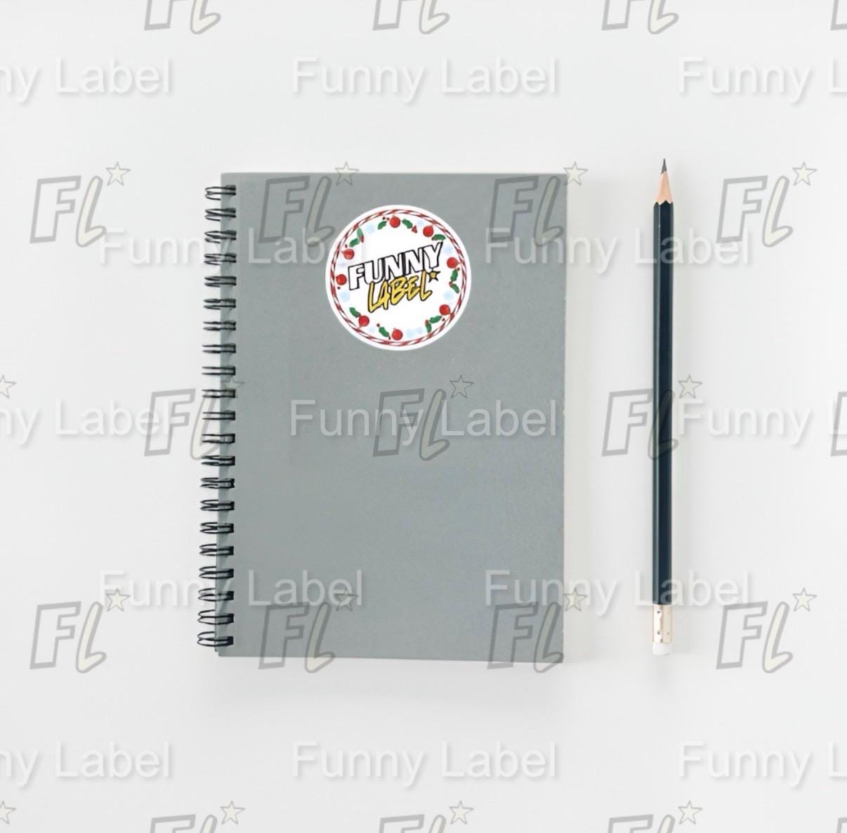 Funny Christmas Label Sticker – Round Holiday Vinyl Die-Cut