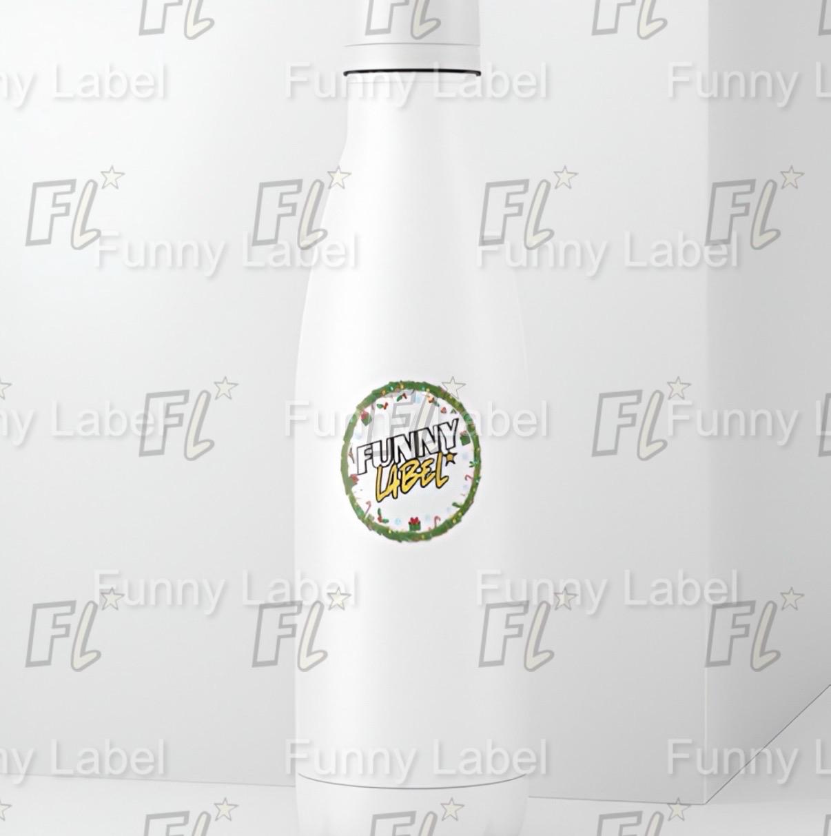 Funny Christmas Wreath Label Sticker – Holiday Vinyl Die-Cut