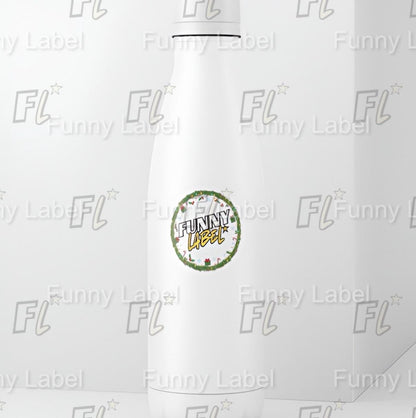 Funny Christmas Wreath Label Sticker – Holiday Vinyl Die-Cut