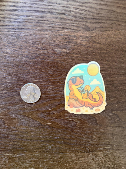 Holographic Gecko Sticker – Cool Lizard Decal for Laptops, Water Bottles & Hydroflasks – Desert Aesthetic Reptile Sticker – Waterproof Vinyl