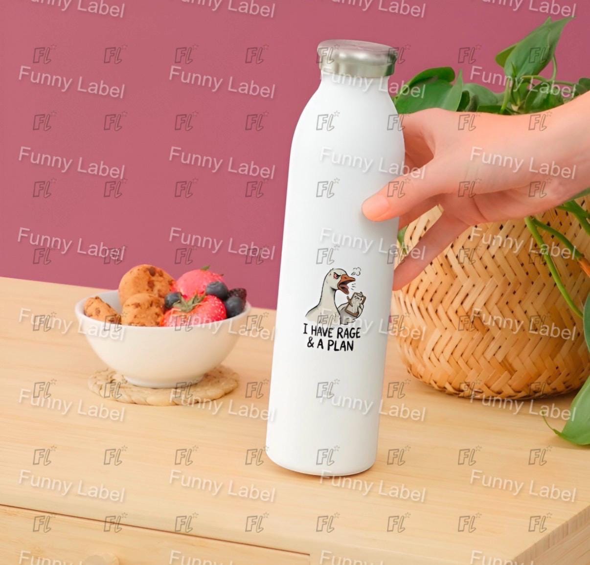 Funny Goose Sticker - I Have Rage and a Plan - Chaotic Planner Decal - Project Manager Gift - Aggressive Office Humor - Waterproof Vinyl