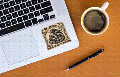 Dungeon Master Sticker - DM's Natural 20 - Reserves The Right To Add Dragons - Funny DND Gift - Vintage Fantasy Art - Funny RPG Sticker