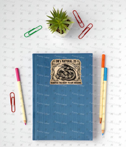 Dungeon Master Sticker - DM's Natural 20 - Reserves The Right To Add Dragons - Funny DND Gift - Vintage Fantasy Art - Funny RPG Sticker